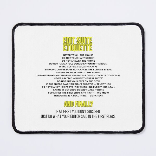 Item preview, Edit Suite Etiquette Rules - Minimalist Design - black font designed and sold by jkleditor.