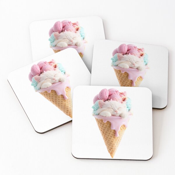 Item preview, Cute Sleeping Kitten Ice Cream Pastel Dream Kawaii Cat for Youth designed and sold by lematworks.