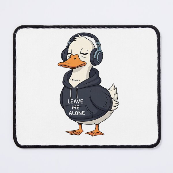 Item preview, Leave Me Alone Duck, Chill Introvert Aesthetic, Funny Duck with Headphones Cartoon designed and sold by AdelieMart.