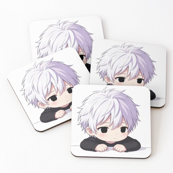 Item preview, Cute Chibi White Hair Anime Boy designed and sold by bistuni.