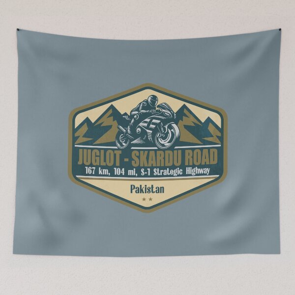 Item preview, Juglot Skardu Road Karakoram Pakistan Biker Badge designed and sold by CynthiaGraphics.