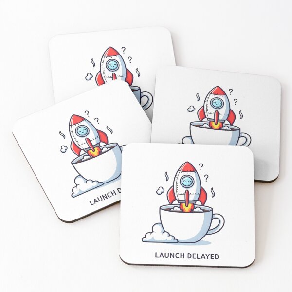 Item preview, Delayed Launch Coffee Rocket Funny Art designed and sold by AbanoubStore.