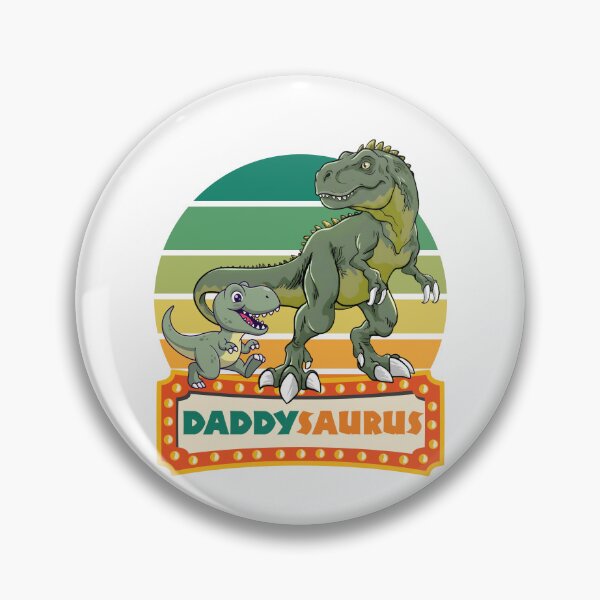 Item preview, Daddysaurus T-Rex Dad and Baby Dino Retro Sunset designed and sold by VibranPalette.