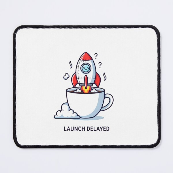 Item preview, Delayed Launch Coffee Rocket Funny Art designed and sold by AbanoubStore.