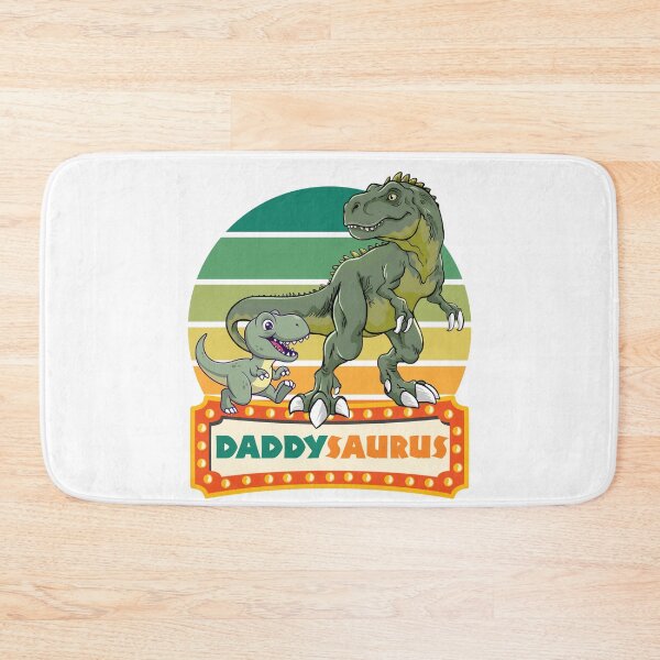 Item preview, Daddysaurus T-Rex Dad and Baby Dino Retro Sunset designed and sold by VibranPalette.
