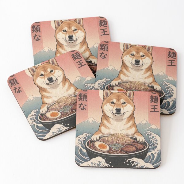 Item preview, Funny Fawn Shiba Inu Japanese Ramen Noodles Vintage Kanagawa Wave designed and sold by FurryHavenPH.