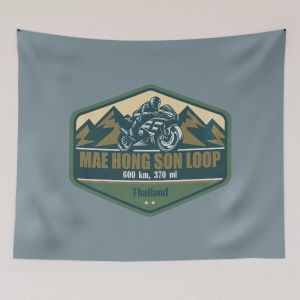 Item preview, Mae Hong Son Loop Thailand Biker Badge designed and sold by CynthiaGraphics.
