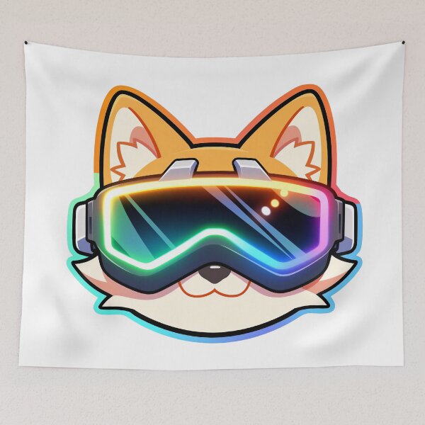 Item preview, Neon VR Corgi Face with Cyberpunk dog Kawaii Gamer for Youth designed and sold by lematworks.