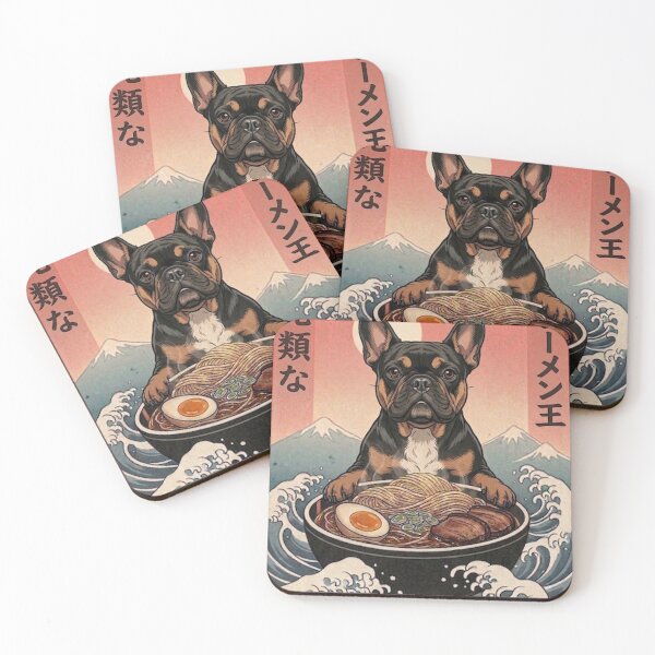 Item preview, Funny French Bulldog Japanese Ramen Noodles Vintage Kanagawa Wave designed and sold by FurryHavenPH.