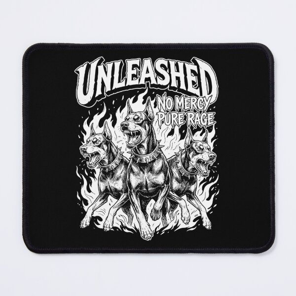 Item preview, Unleashed No Mercy Pure Rage Fierce Doberman Dogs Fire designed and sold by graphixpolash.