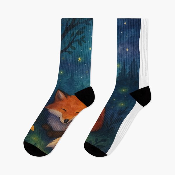 Item preview, Sleeping Fox Wall Art, Woodland Nursery Decor, Moonlit Forest Animal Print designed and sold by LoveNurseries.