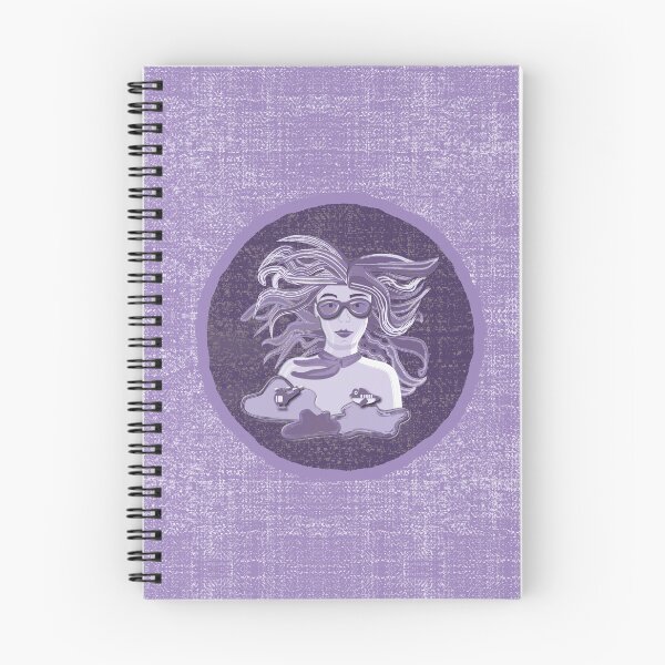 Item preview, Female aviator among the clouds with airplanes and helicopters, two-tone denim background designed and sold by WONDERPRINTVALLEY.