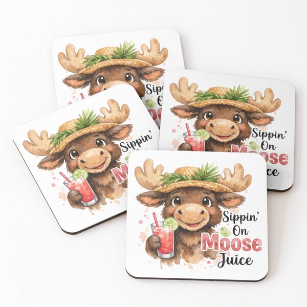 Item preview, Sippin On Moose Juice Funny Summer Animal Pun designed and sold by LunaPixelStudio.