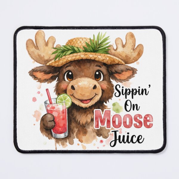 Item preview, Sippin On Moose Juice Funny Summer Animal Pun designed and sold by LunaPixelStudio.