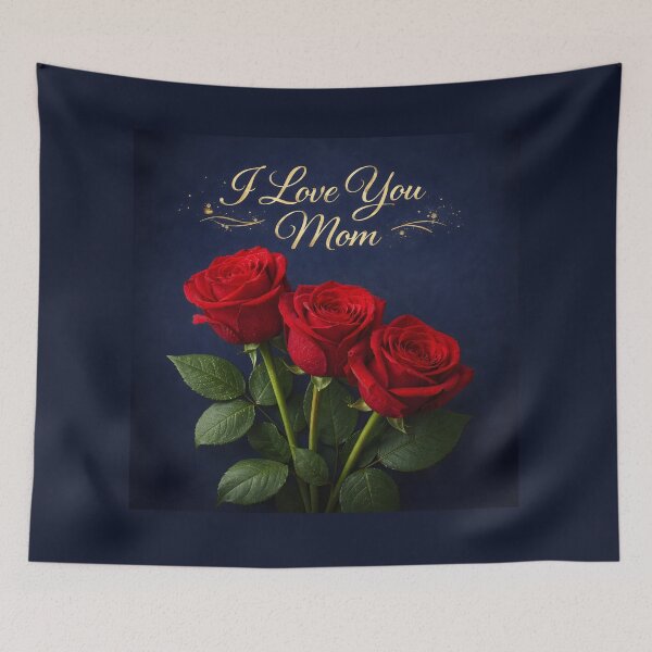 Item preview, I Love You Mom Elegant Red Roses Design Gold Text Mother's Day Gift designed and sold by daila70.