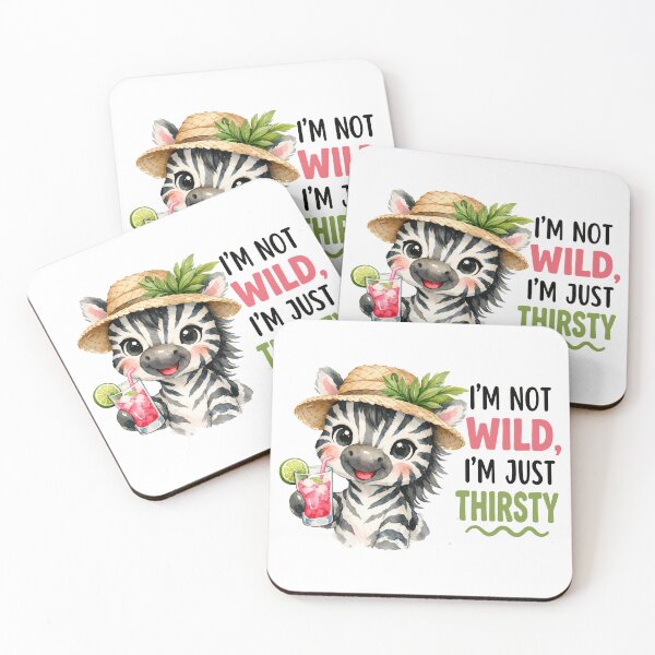 Item preview, Im Not Wild Im Just Thirsty Funny Summer Zebra Pun designed and sold by LunaPixelStudio.