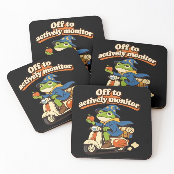 Item preview, Off To Actively Monitor Frog Wizard On Scooter Retro Fantasy Art designed and sold by NgumohaLanke.