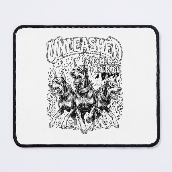 Item preview, Unleashed No Mercy Pure Rage Fierce Doberman Dogs Fire designed and sold by graphixpolash.
