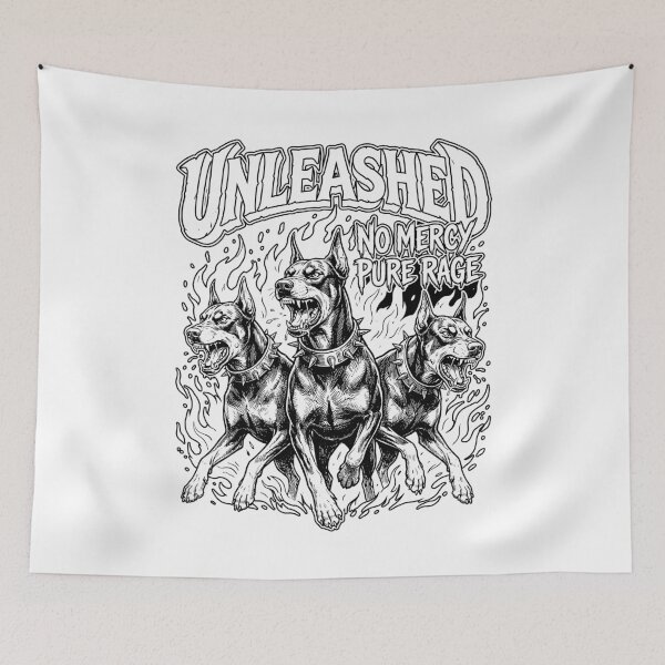Item preview,  Unleashed No Mercy Pure Rage Fierce Doberman Dogs Fire designed and sold by graphixpolash.