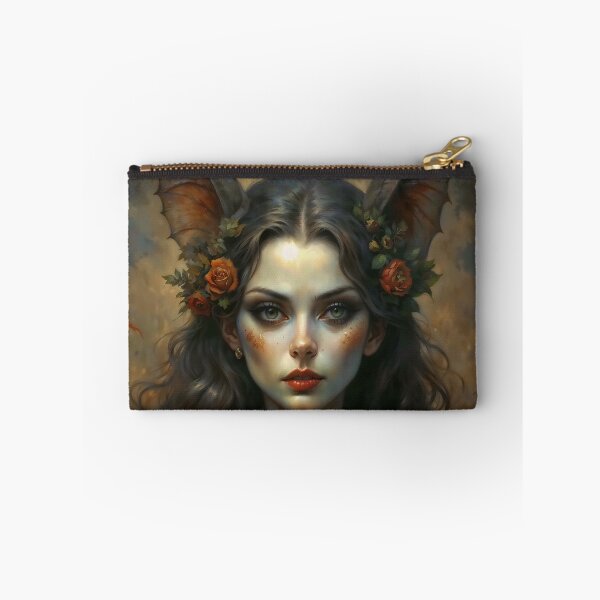 Item preview, Gothic Bat Lady Portrait with Cat Familiar designed and sold by DarkHolyQueen.