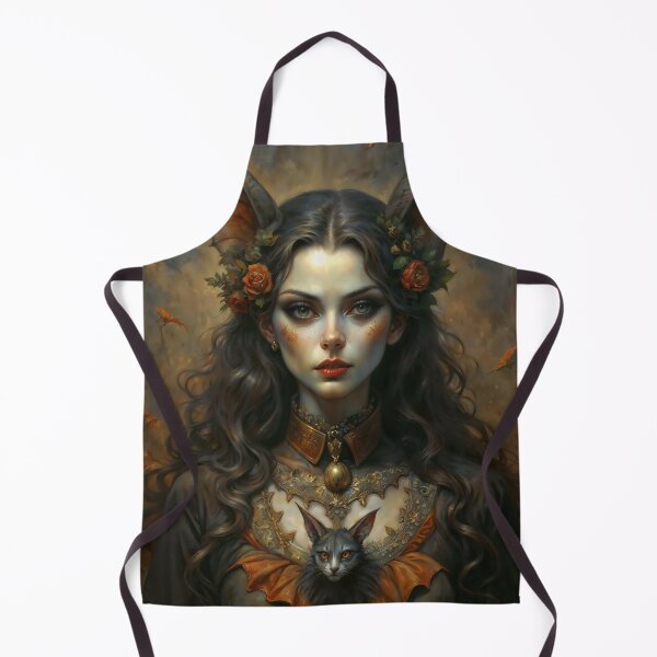 Item preview, Gothic Bat Lady Portrait with Cat Familiar designed and sold by DarkHolyQueen.