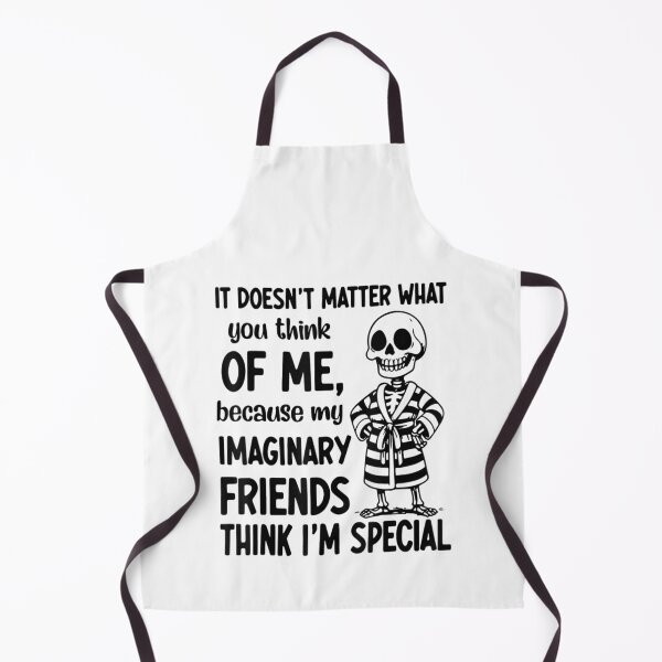 Item preview, My Imaginary Friends Think I Am Special Funny Skeleton In Bathrobe Art designed and sold by KrystinaGiGi.