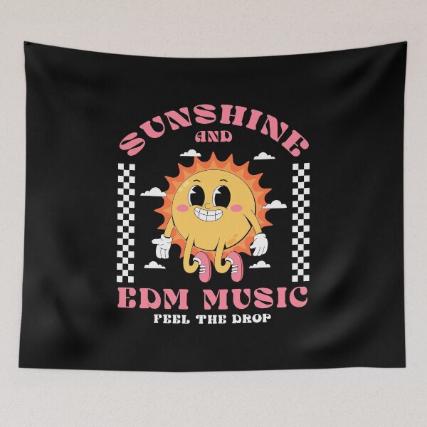Item preview, Sunshine and EDM Music Retro Sun Festival Rave designed and sold by Dmetalx Art Apparel.