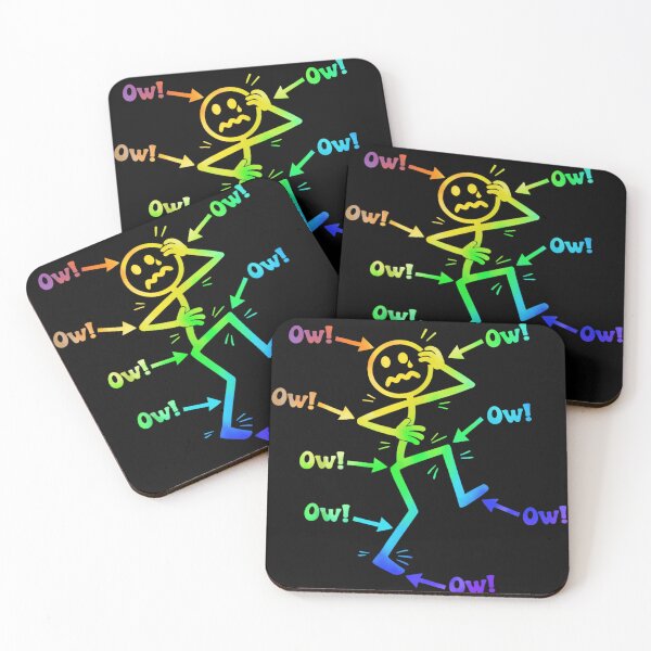 Item preview, Colorful Rainbow Stick Figure Body Pain Ow Chronic Illness Awareness Funny Art designed and sold by KrystinaGiGi.