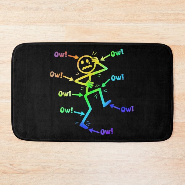 Item preview, Colorful Rainbow Stick Figure Body Pain Ow Chronic Illness Awareness Funny Art designed and sold by KrystinaGiGi.