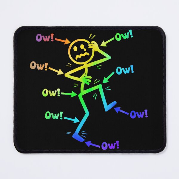 Item preview, Colorful Rainbow Stick Figure Body Pain Ow Chronic Illness Awareness Funny Art designed and sold by KrystinaGiGi.