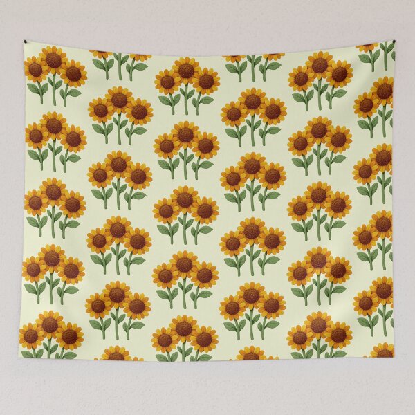 Item preview, Rustic Stitched Sunflowers Trio — Farmhouse Folk Art Floral Design designed and sold by Artsy Corner.