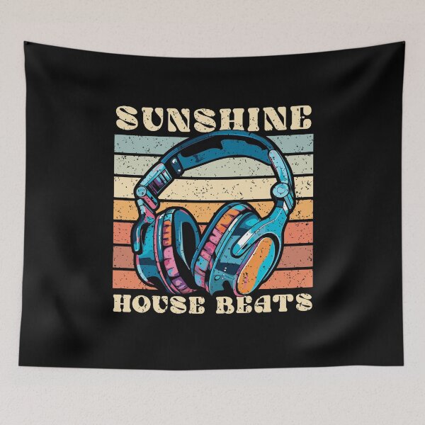 Item preview, Sunshine House Beats Retro Sunset DJ Headphones designed and sold by Dmetalx Art Apparel.