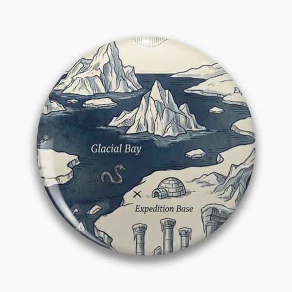 Item preview, The Frozen North - Vintage Arctic Expedition & Fantasy Map Pattern designed and sold by InnerwayStudio.