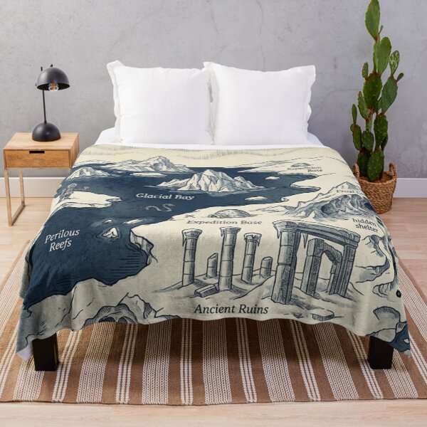 Item preview, The Frozen North - Vintage Arctic Expedition & Fantasy Map Pattern designed and sold by InnerwayStudio.