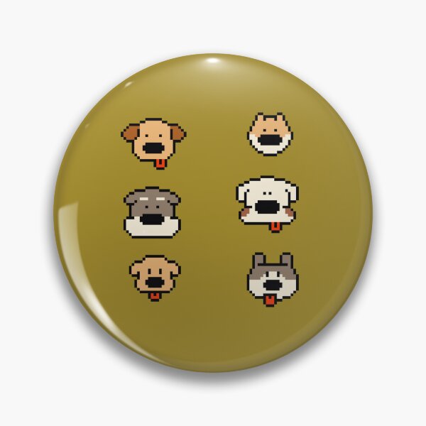 Item preview, Six Cute Pixel Art Dog Heads designed and sold by maristrabelli.