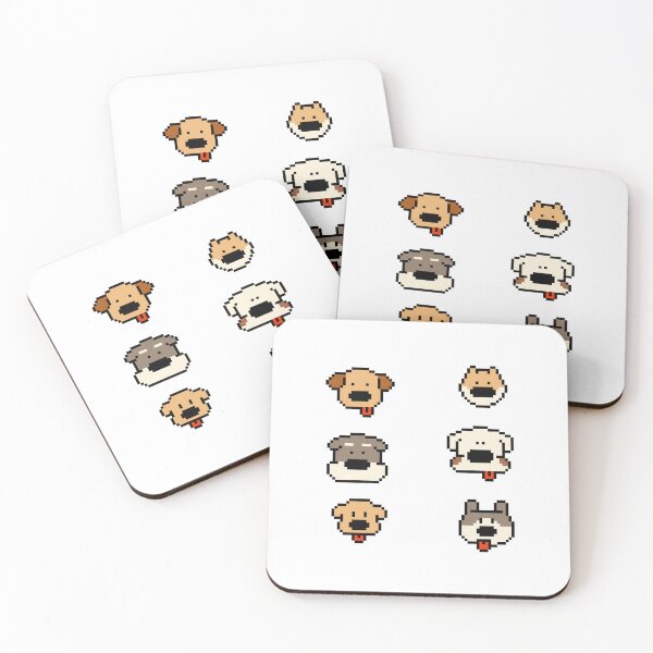 Item preview, Six Cute Pixel Art Dog Heads designed and sold by maristrabelli.