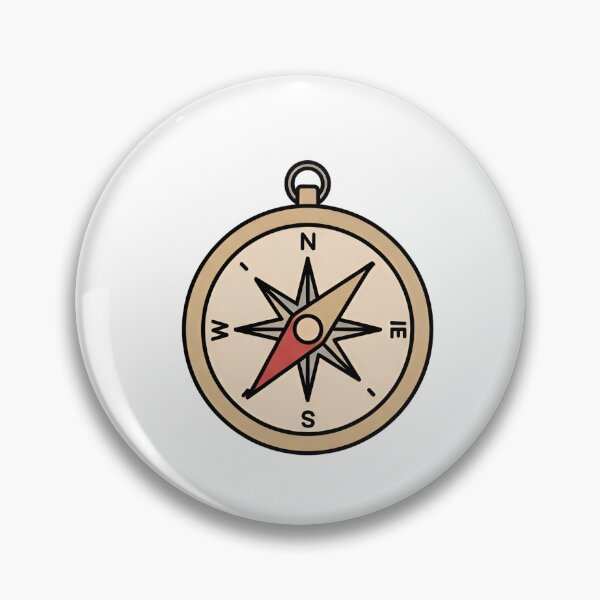 Item preview,  a minimalist illustration of a compass with a red needle designed and sold by VerizalShop.