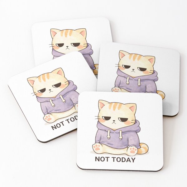 Item preview, Not Today Cat | Cute Kawaii Aesthetic | Introvert Mood Design designed and sold by The Mood Index.