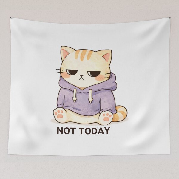 Item preview, Not Today Cat | Cute Kawaii Aesthetic | Introvert Mood Design designed and sold by The Mood Index.