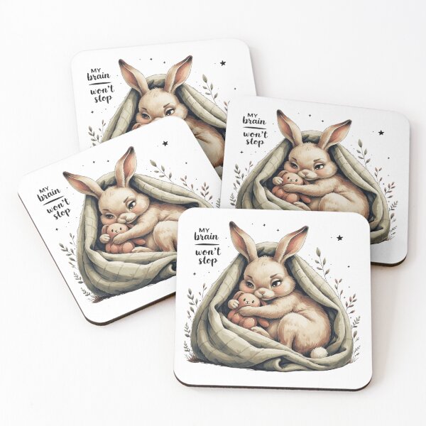 Item preview, My Brain Wont Stop Cute Vintage Bunny Overthinking Relatable designed and sold by AQUILAKREO.