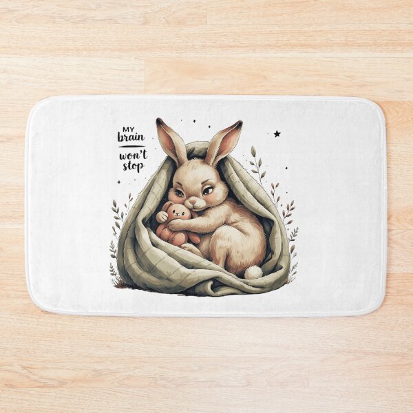 Item preview, My Brain Wont Stop Cute Vintage Bunny Overthinking Relatable designed and sold by AQUILAKREO.