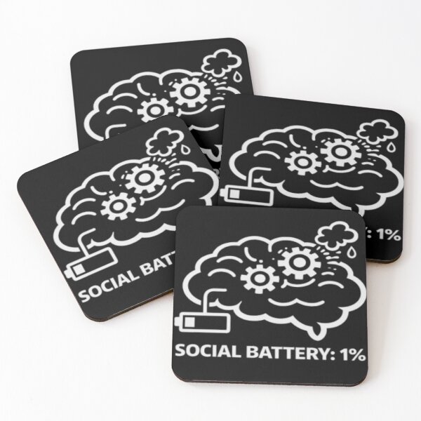 Item preview, Social Battery 1% Funny Introvert Brain Design designed and sold by MS-DesignArt.