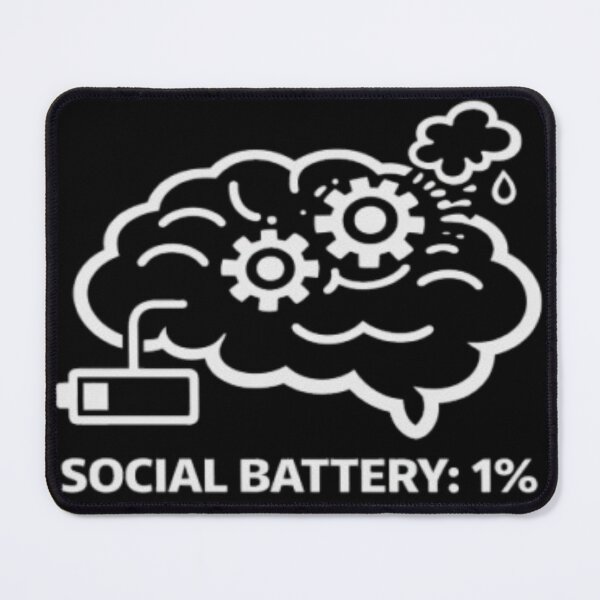 Item preview, Social Battery 1% Funny Introvert Brain Design designed and sold by MS-DesignArt.