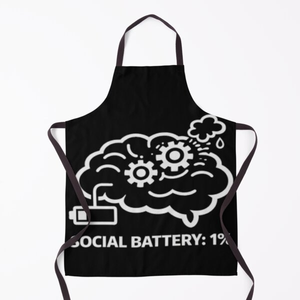 Item preview, Social Battery 1% Funny Introvert Brain Design designed and sold by MS-DesignArt.