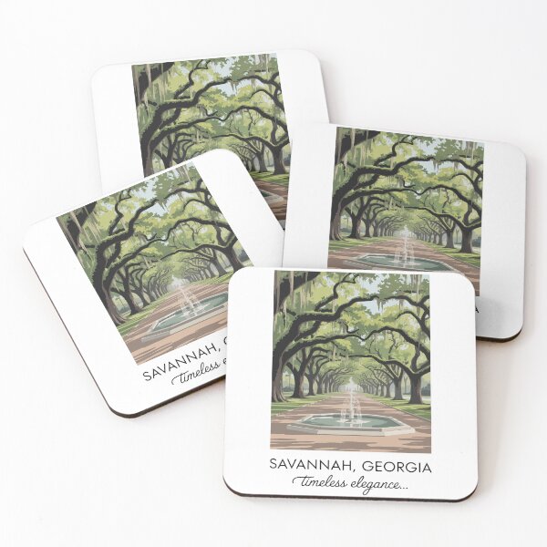 Item preview, Savannah Georgia Travel Postcard Timeless Elegance Oak Tree Art designed and sold by PixelWaveBD.