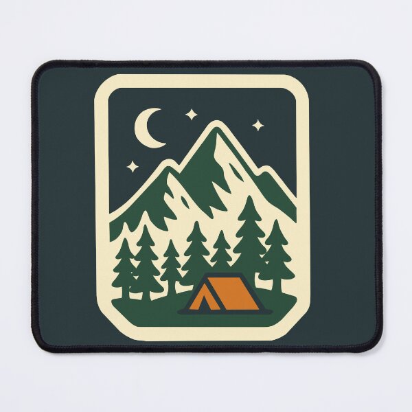 Item preview, Camping Tent Night Sky Pine Trees Design On Blue designed and sold by Vileprint.