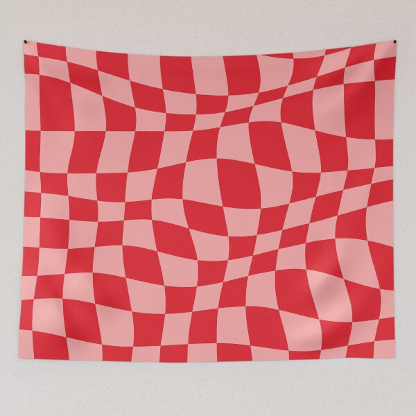 Item preview, Warped Checkered Pattern (red/pink) designed and sold by Design Minds Boutique.