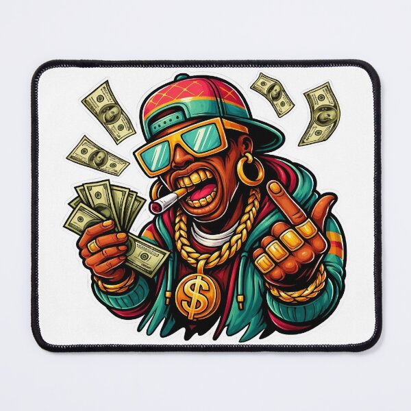 Item preview, Hip Hop Rapper Throwing Money Sticker designed and sold by Artify Lab.