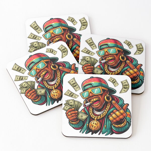 Item preview, Hip Hop Rapper Throwing Money Sticker designed and sold by  Artify Lab.