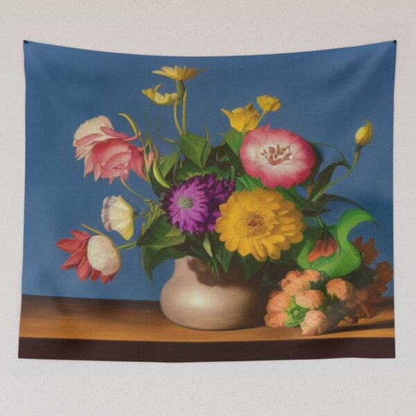 Item preview, Vibrant Floral Still Life Painting in Classic Vase  designed and sold by FotoworldEdel.